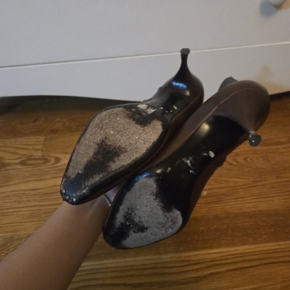 Celine Brown Ankle Boots with Button Detail size 37 Vintage Worn - Picture 5 of 8